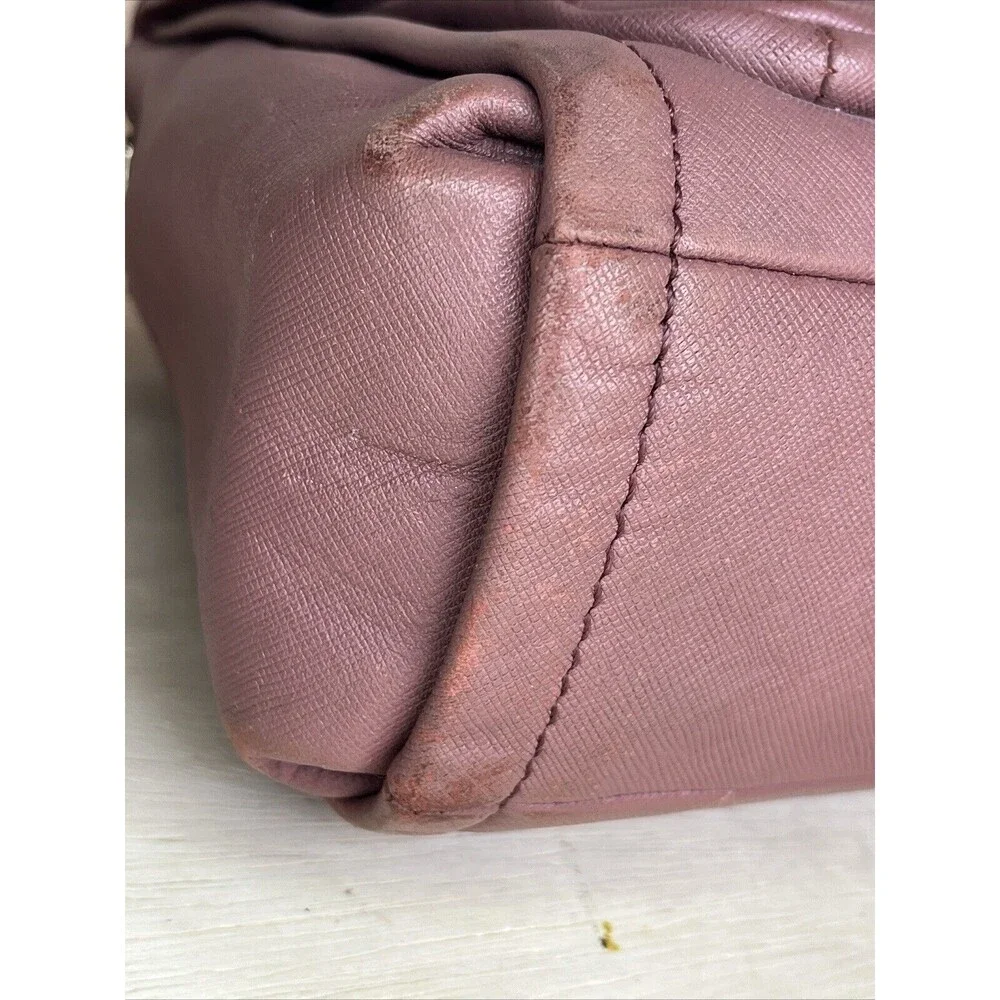 Vintage COACH MADISON LEATHER SATCHEL BAG PURSE PINK MAUVE 27350